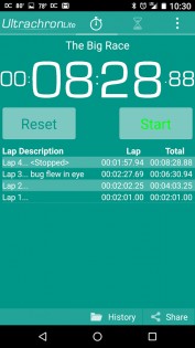 Ultrachron Stopwatch Lite 2.10. Скриншот 7