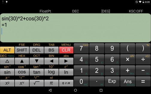 Panecal Scientific Calculator 7.5.4. Скриншот 10
