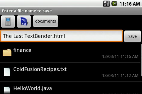 TextWarrior 0.93. Скриншот 3