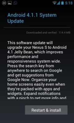 Google начал обновлять Samsung Galaxy Nexus S до Android 4.1