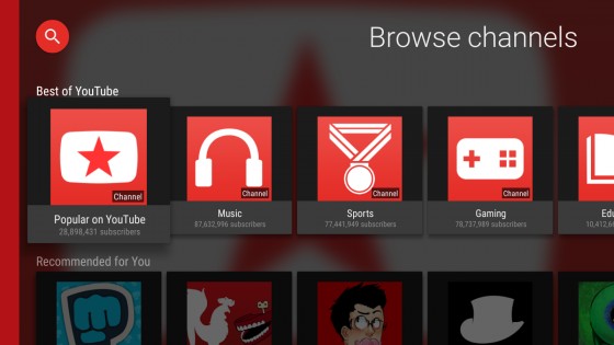 YouTube 5.30.302 для Android TV. Скриншот 4