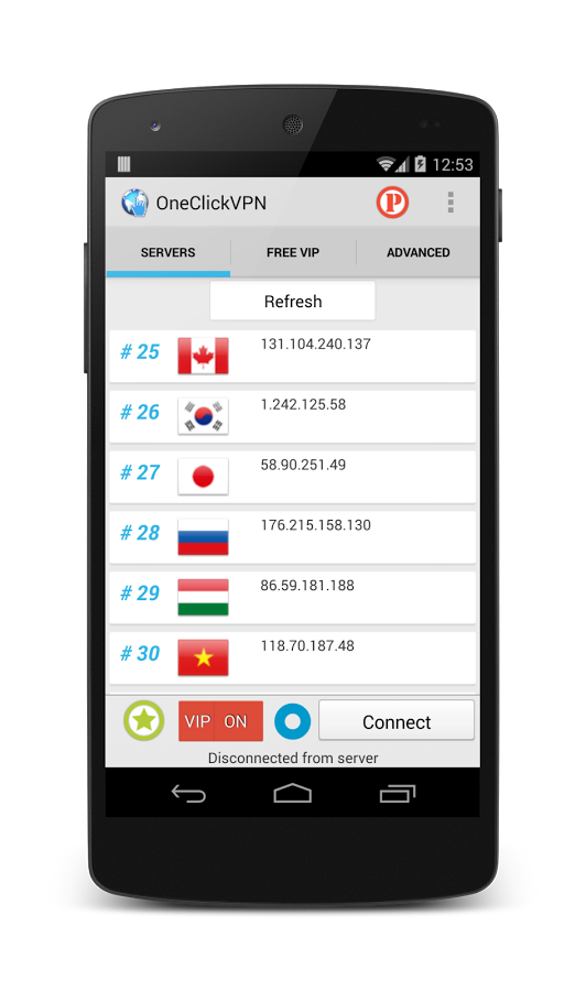 Скачать One Click VPN 1.0.5.3 для Android - 532 x 900 png 140kB