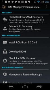 ROM Manager 5.5.3.7. Скриншот 1