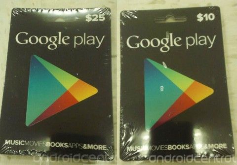 Подарочные карты Google Play живьем