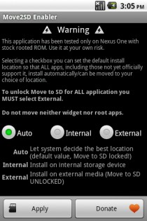Move2SD Enabler 0.97 beta. Скриншот 1