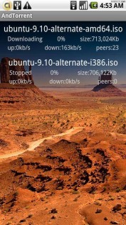AndTorrent 0.89.3. Скриншот 1