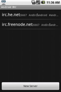 Android IRC 1.8.12. Скриншот 1