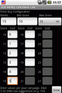 d20 Ability Calculator Lite 1.0.5. Скриншот 1