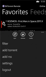 BitTorrent Remote. Скриншот 3