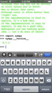 Python 2.7 for iOS. Скриншот 1
