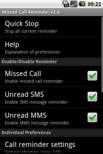 Missed Call Reminder 2.1. Скриншот 1