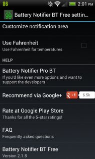 Battery Notifier BT Free 2.1.15. Скриншот 7