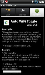 Auto WiFi Toggle 1.6.5. Скриншот 1