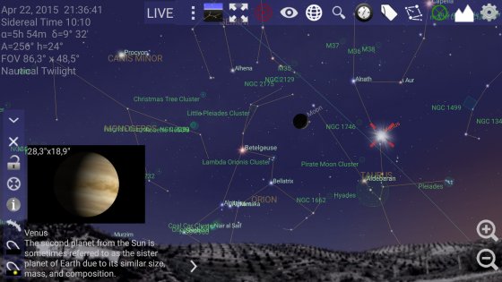 Mobile Observatory Free - Astronomy 3.3.4. Скриншот 1