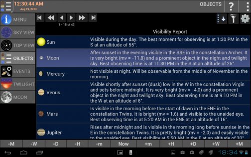 Mobile Observatory Free - Astronomy 3.3.4. Скриншот 10