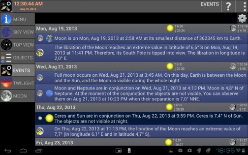 Mobile Observatory Free - Astronomy 3.3.4. Скриншот 13