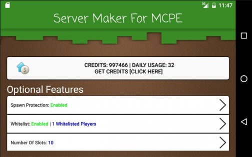 Server Maker for MCPE 1.4.26. Скриншот 7