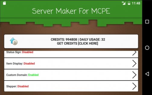 Server Maker for MCPE 1.4.26. Скриншот 8