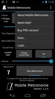 Mobile Metronome 1.2.4F. Скриншот 2