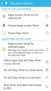 Stay Alive! — оставить экран включенным 2.1.0.0. Скриншот 3