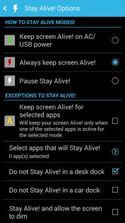 Stay Alive! — оставить экран включенным 2.1.0.0. Скриншот 5