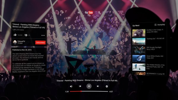 На Android вышло приложение YouTube для виртуальной реальности