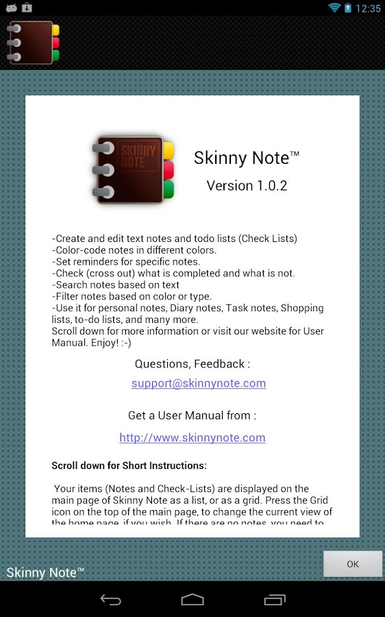 Skinny Note Lite 1.5.0