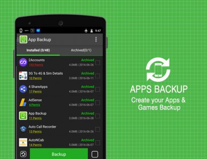 Apps Backup & Restore 2016 1.19. Скриншот 1