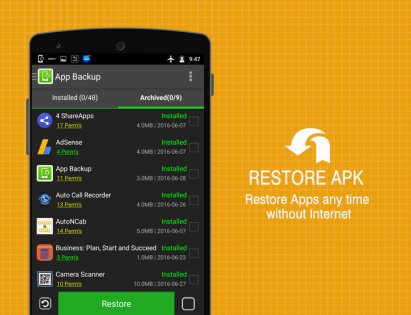 Apps Backup & Restore 2016 1.19. Скриншот 2