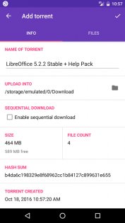 LibreTorrent 3.4. Скриншот 2
