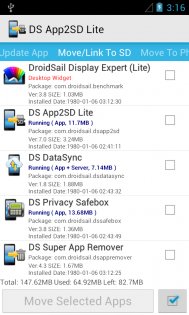DroidSail Super App2SD (ROOT) 7.5. Скриншот 1