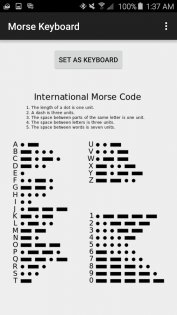 Morse Keyboard 1.0. Скриншот 1