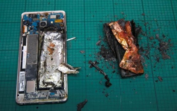 Запечатлен процесс возгорания Samsung Galaxy Note 7