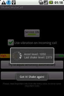 Shake2MuteCall 2.2.0. Скриншот 2