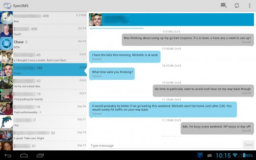 SyncSMS 0.9.3.3. Скриншот 4