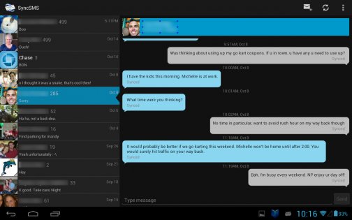 SyncSMS 0.9.3.3. Скриншот 5