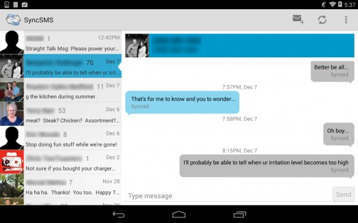SyncSMS 0.9.3.3. Скриншот 6
