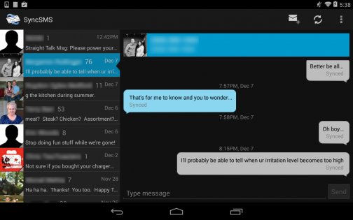 SyncSMS 0.9.3.3. Скриншот 7