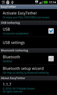 EasyTether 1.1.19. Скриншот 2