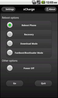 xCharge Reboot Options 1.6. Скриншот 1