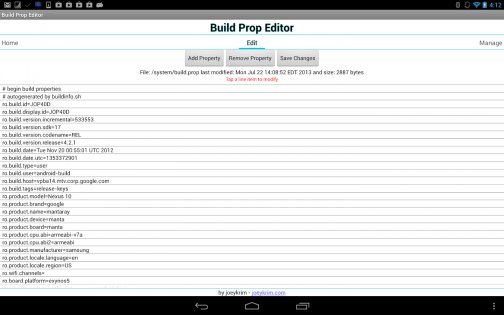 Build Prop Editor 1.1.9. Скриншот 7