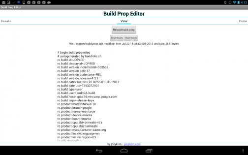Build Prop Editor 1.1.9. Скриншот 8