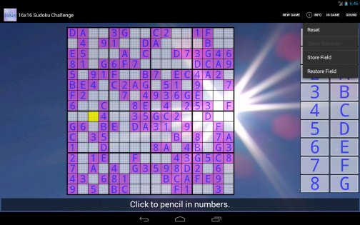 16x16 Sudoku Challenge 3.17. Скриншот 4