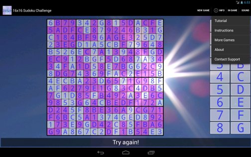16x16 Sudoku Challenge 3.16. Скриншот 5