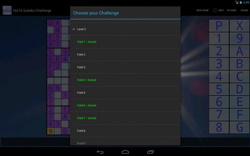 16x16 Sudoku Challenge 3.16. Скриншот 7