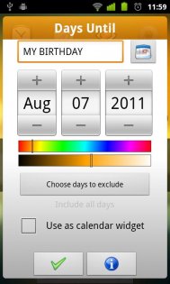 Days Until Widget 2.9.2. Скриншот 5