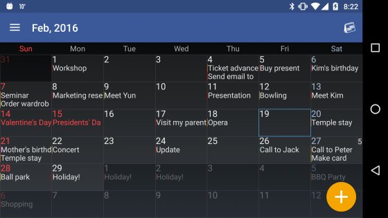 AA Calendar 2.1.7.5. Скриншот 2