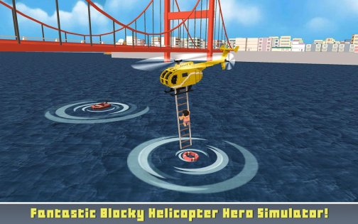 Blocky Helicopter City Heroes 1.3. Скриншот 3