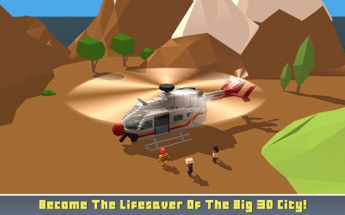 Blocky Helicopter City Heroes 1.3. Скриншот 4