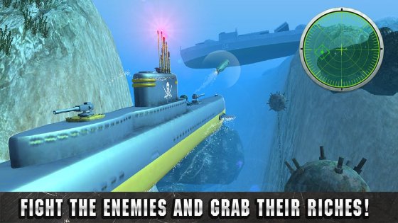 Pirate Submarine Simulator 3D 1.1. Скриншот 2